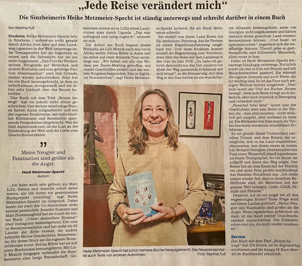 Heidi Metzmeier über ihr Buch "Reisen bewegt" zusammen.